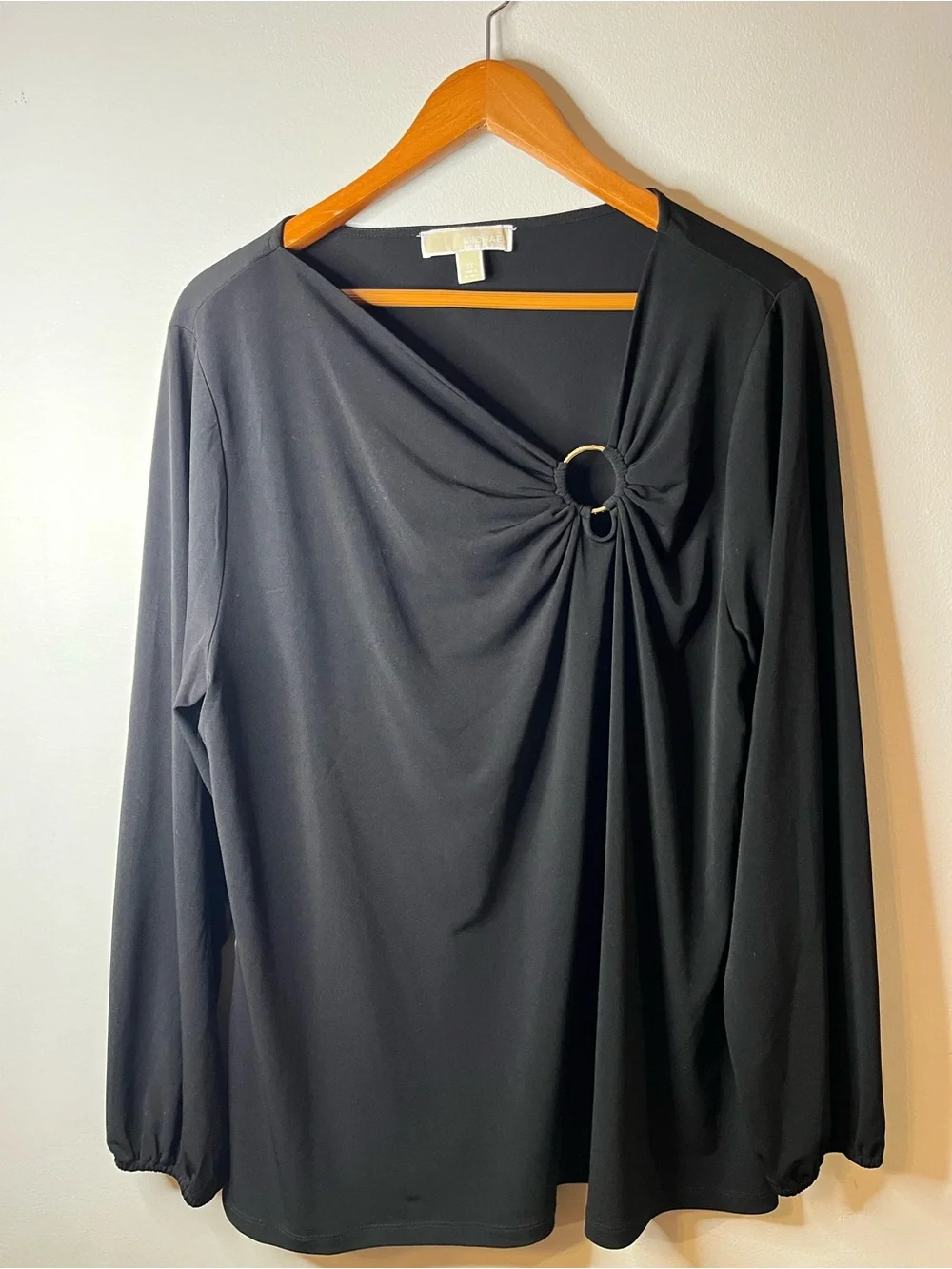 Michael Kors Black Top with Gold Accent Ring